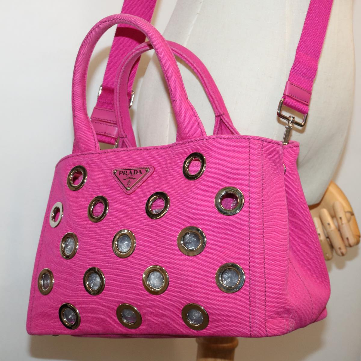 Prada Canapa grommet Handbag