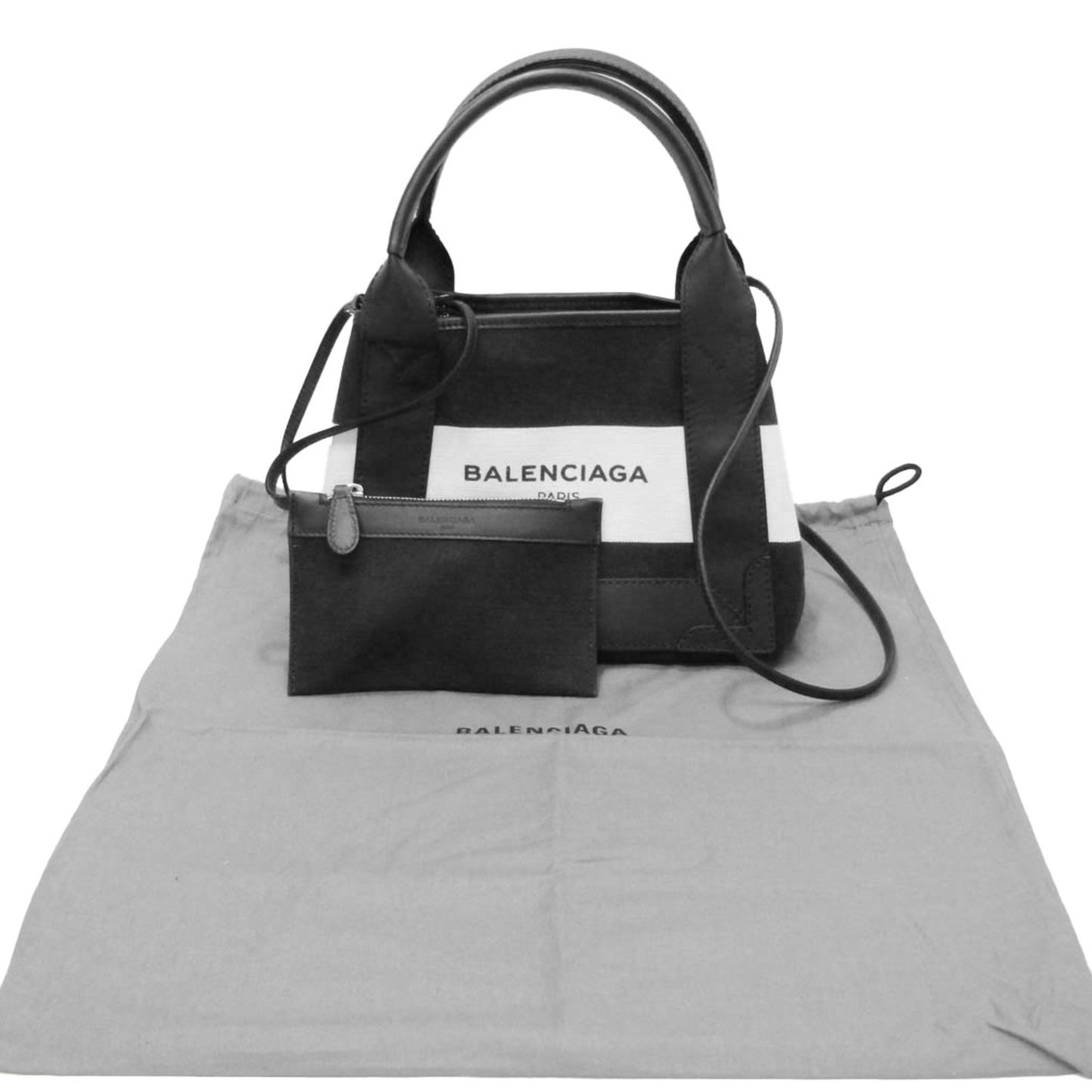 Balenciaga Navy Cabas Tote Bag